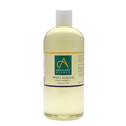 Absolute Aromas Sweet Almond Oil 500ml - Pure, Natural, Cruelty-Free. Vegan, No GMO - Massage Base Oil and Moisturiser for Hair, Skin, Face and Nails