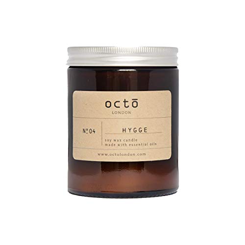 Hygge candle (Cinnamon, Orange, Clove) essential oil candle 180ml amber jar