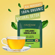Load image into Gallery viewer, VAHDAM, Organic Himalayan Green Tea Leaves (100 Tea Bags) | 100% Natural Green Tea, Detox Tea, ANTIOXIDANTS Rich - Green Tea Loose Leaf Tea Bag
