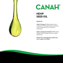 Load image into Gallery viewer, Organic Hemp Seed Oil by Canah 500 mililiters - Cold Pressed Unrefined Vegan Rich in Omega 3 Omega 6 Fatty acids contributes to Normal Blood Cholesterol Levels Contains Vitamin E Certified Kosher
