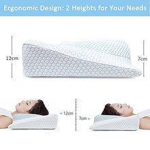 Load image into Gallery viewer, BESFAN Cervical Pillow Memory Foam, Orthopedic Pillow for Neck Pain（Two Heights）, Soft Supportive Washable Hypoallergenic Pillow Not Standard Size for Side &amp; Back&amp; Stomach Sleepers, 2pcs Pillowcase
