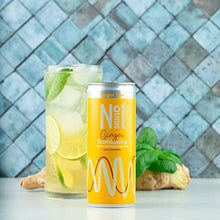 Load image into Gallery viewer, No.1 Living Kombucha Drink – Ginger &amp; Turmeric – 12 x 250ml Cans – Sugar Free, Great Tasting Authentically Brewed Kombucha with Live Cultures – Lightly Sparkling, 100% Natural, Vegan
