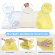 Load image into Gallery viewer, BESFAN Cervical Pillow Memory Foam, Orthopedic Pillow for Neck Pain（Two Heights）, Soft Supportive Washable Hypoallergenic Pillow Not Standard Size for Side &amp; Back&amp; Stomach Sleepers, 2pcs Pillowcase
