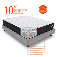 Load image into Gallery viewer, Sweetnight Double Mattress in a Box, 10 Inch Plush Pillow Top Spring Hybrid Mattress, Gel Memory Foam for Sleep Cool, Motion Isolating Individually Wrapped Coils, Medium-Firm Feel, 135 x 190 cm
