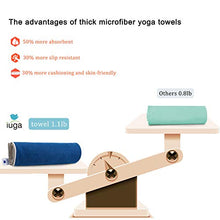 Load image into Gallery viewer, IUGA Yoga Towel Extra Thick Hot Yoga Towel + Hand Towel 2 in 1 Set, Corner Pockets Design to Prevent Bunching, 100% Microfiber -Non Slip, Super Absorbent and Quick Dry, (UK-Blue)

