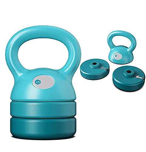 HUEP Kettlebell, Adjustable Detachable Weights Set (5-11LBS) PP Coated Strength Training for women, Free Weights Set Ladies body building Kettle Bell Weight（Green