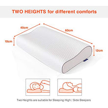 Load image into Gallery viewer, Sweetnight Memory Foam Pillow, Orthopaedic Pillows for Neck Pain Sufferers- Ergonomic Anti Snore Contour Cervical Cooling Bed Pillows for Night Sweats with Anti Allergy Washable Pillow case 60 X 40cm
