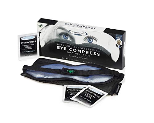 The Eye Doctor Featuring Sterileyes Antibacterial Hot Eye Compress for Dry Eye/Blepharitis and MGD with a Removable Cover -Can Also Be Used As A Cold Compress & Includes 6 Eyelid Wipes, 1 count