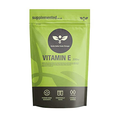 Vitamin E 200iu Softgel 180 Capsules UK Made. Pharmaceutical Grade