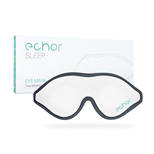 Echor Total Blackout 3D Padded Foam Comfortable Premium Soft Eye Mask/Sleep Mask with Adjustable Elastic Strap and Nose Pad for Sleep and Travel (White)