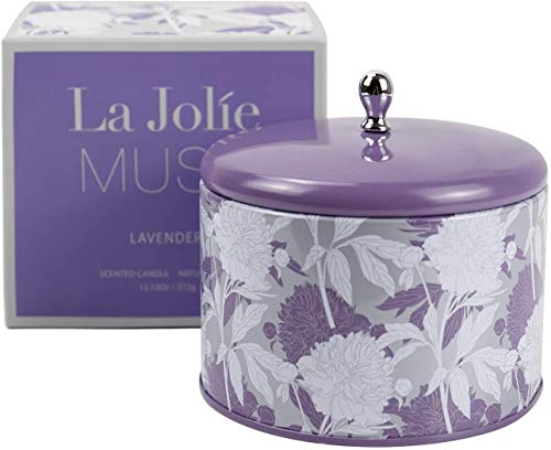 La Jolíe Muse Lavender Scented Candle 2 Wicks, Large Candle Gift for Aromatherapy Relaxing Stress Relief, 400G
