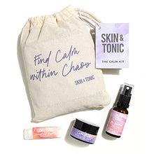 Load image into Gallery viewer, Skin &amp; Tonic Calm Kit Includes Calm Balm, Rose Mist &amp; Naked Lip Balm with Cotton Bag to calm skin &amp; mind
