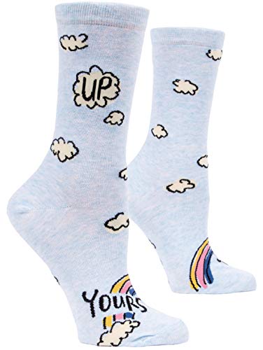 Blue Q Up Yours Crew Socks