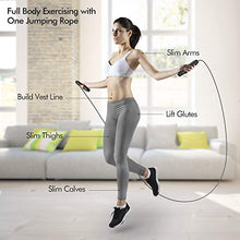Load image into Gallery viewer, FITFORT Skipping Rope Adult - Fitness Jump Rope, Tangle Rapid Speed Skipping Rope Cable with Ball Bearings，for Women, Men, and Kids, Adjustable Steel Skipping Rope with Foam Handles for Home Fitness
