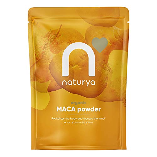 Naturya | Peruvian Organic Raw Maca Powder 300g | Certified Organic, Vegan & Kosher Superfoods | Packed with Vit B2, Iron & Fibre