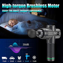 Load image into Gallery viewer, Muscle Massage Gun Deep Tissue Percussion Massager - Handheld Electric Body Massagers Sports Drill for Athletes Pain Relief&amp;Relax, Super Quiet Brushless Motor Cordless,20 Speed Level,Wattne W2 Black
