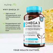 Load image into Gallery viewer, Omega 3 Pure Fish Oil 2000mg – 660mg EPA &amp; 440mg DHA per Daily Serving – 240 Softgel Capsules – 4 Months Supply – for Maintenance of Normal Heart and Brain Function – Made in The UK by Nutravita
