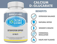 Load image into Gallery viewer, Calcium D-Glucarate 500mg- CDG for Estrogen Management, Cleanse, Menopause, Liver Detox, Prostate, Breast Health | 60 Tablets Cal D Glucarate Supplements
