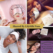 Load image into Gallery viewer, LilySilk Silk Sleep Mask 100% Pure Silk, 2 Pack, Natural Silk Filled, Soft Skin-Friendly, Sleeping Eye Mask with Adjustable Strap for Women &amp; Men, Ear Plug Included Black+ Rosy Pink
