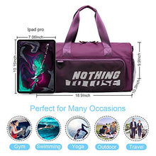 Load image into Gallery viewer, ITSHINY Gym bag Womens Men - Sports Bag Dry Wet Separated, Training Bag Sports Duffels with Shoes Compartment Waterproof and Lightweight for Sport, Yoga, Travel, Fitness, Overnight Weekend Purple
