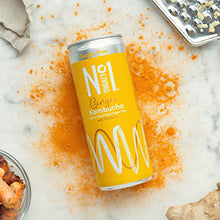 Load image into Gallery viewer, No.1 Living Kombucha Drink – Ginger &amp; Turmeric – 12 x 250ml Cans – Sugar Free, Great Tasting Authentically Brewed Kombucha with Live Cultures – Lightly Sparkling, 100% Natural, Vegan
