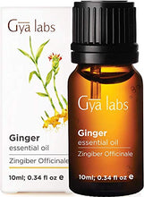 Load image into Gallery viewer, Gya Labs Ginger Essential Oil for Lymphatic Drainage Massage, Swelling and Hair Growth - Topical for Pain Relief and Nausea Relief - 100 Pure Therapeutic Grade Ginger Oil for Aromatherapy - 10ml
