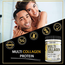 Load image into Gallery viewer, Liquid Body Multi Collagen Protein Powder (400g), 5 Types of Food Sourced Peptides, Hydrolysed Grass Fed Bovine, Wild Caught Fish, Chicken, Eggshell, Supports Joints, Skin and Nails 50 Servings
