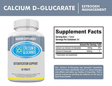 Load image into Gallery viewer, Calcium D-Glucarate 500mg- CDG for Estrogen Management, Cleanse, Menopause, Liver Detox, Prostate, Breast Health | 60 Tablets Cal D Glucarate Supplements
