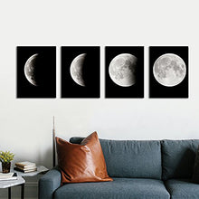 Load image into Gallery viewer, Wieco Art Moon Large Modern Giclee Canvas Prints Artwork Abstract Space Pictures Paintings on Stretched and Framed Canvas Wall Art Ready to Hang for Living Room Home Office Decorations
