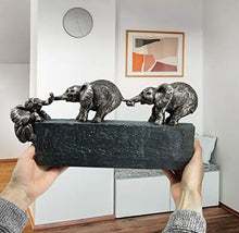 Load image into Gallery viewer, Sculpture “Family ties” - timeless symbol of family &amp; team togetherness - ornament 43 cm long - ornamental elephant - perfect as a gift or decoration
