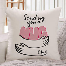 Load image into Gallery viewer, Sending you a hug cushion cover/Friends, soul sisters, auntie, grandma, mum gift/Think positive/Self-isolation present

