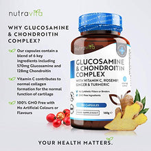 Load image into Gallery viewer, Glucosamine and Chondroitin Complex – 180 High Strength Capsules – Contributes to The Maintenance of Normal Immune System – with Vitamin C, Turmeric, Ginger and Rosehip – Made in The UK by Nutravita
