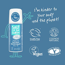 Load image into Gallery viewer, Natural Deodorant Roll On by Salt of the Earth, Ocean &amp; Coconut - Vegan, Long Lasting Protection, Leaping Bunny Approved, Made in the UK - 75ml
