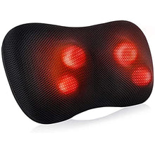 Load image into Gallery viewer, Back Massage Pillow with Heat Deep Shiatsu Massage for Back Neck and Shoulders Tissue Kneading Massager Fast Heating and Auto Shut Off, Use at Home and Office Gifts for Friends
