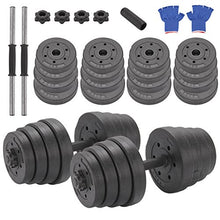 Load image into Gallery viewer, Mutiwill Unisex&#39;s 30Kg Adjustable Weight Lifting Dumbbell Barbell Bar &amp; Weights Set, Black, All
