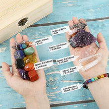 Load image into Gallery viewer, PP OPOUNT 13 Pieces Healing Crystals Set, Chakra Stones Kit Include Instructions and Wooden Box for Healing and Meditation
