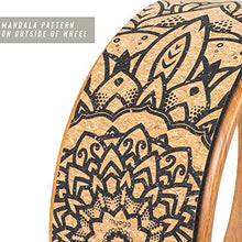 Load image into Gallery viewer, Myga RY977 Cork Yoga Wheel for Yoga Poses and Backbends Inversions - Natural Cork with Wood-Effect and Mandala Print, Eco Dharma Yoga Prop Wheel
