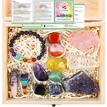 Load image into Gallery viewer, PP OPOUNT 13 Pieces Healing Crystals Set, Chakra Stones Kit Include Instructions and Wooden Box for Healing and Meditation
